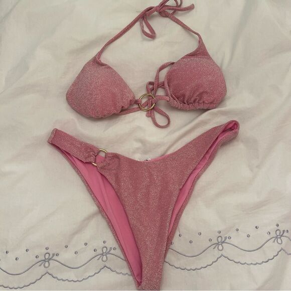Princess Polly Pink Shimmer Bikini Set - Picture 3 of 5